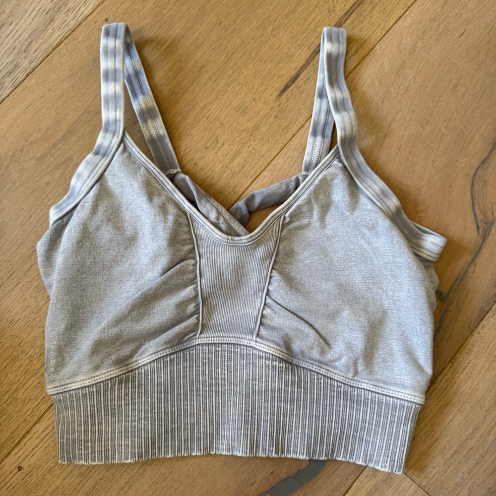 Free People Good Karma Gray Sports Bra